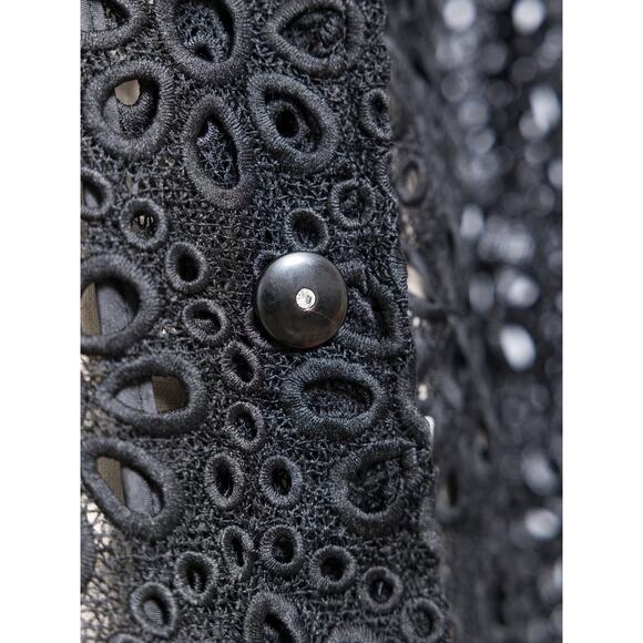 Berek Women's Black Lace Brazer Size L Scalloped Long Sleeve Summer NWT - Picture 7 of 7